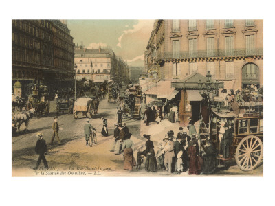 St. Lazare Street and Bus Station, Paris