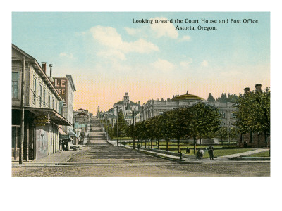 Historical image of Astoria, Oregon.