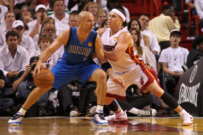 Dallas Mavericks v Miami Heat - Game One, Miami, FL - MAY 31: Jason Kidd and Mike Bibby