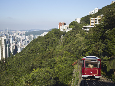 The Peak Tram Ascending Victoria Peak, Hong Kong, China