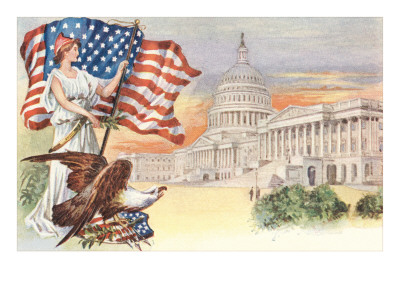 Columbia with Flag on Capitol Hill