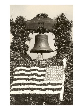 Liberty Bell with Flag of Flowers