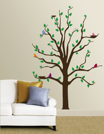 Tree With Multi-Colored Birds Posters