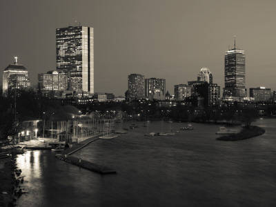 Buildings at the Waterfront, John Hancock Tower, Back Bay, Charles River, Boston, Massachusetts