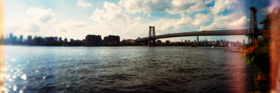Manhattan Skyline Viewed From East River Park, East River, Williamsburg, Brooklyn, New York
