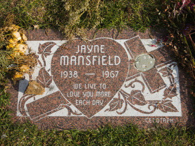 Tombstone of Jayne Mansfield in Hollywood Forever Cemetery, Santa Monica Boulevard, Hollywood