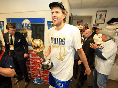 Dallas Mavericks v Miami Heat - Game Six, Miami, FL - June 12: Dirk Nowitzki Poster