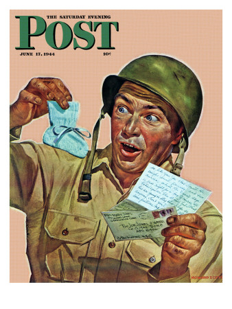 "Baby Booties at Boot Camp," Saturday Evening Post Cover, June 17, 1944