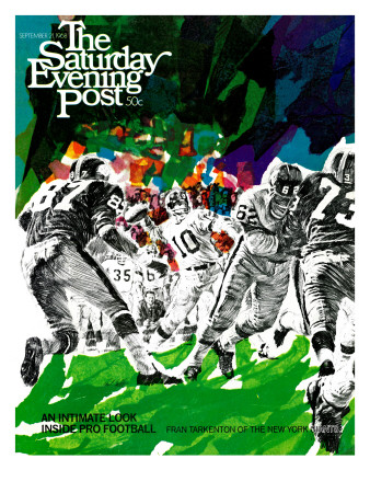 "Inside Pro Football," Saturday Evening Post Cover, September 21, 1968 Poster