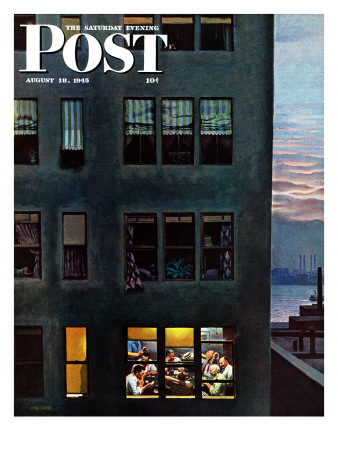 Buy "Office Poker Party," Saturday Evening Post Cover, August 18, 1945 at AllPosters.com