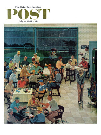 "Clubhouse on Rainy Day," Saturday Evening Post Cover, July 8, 1961 Poster