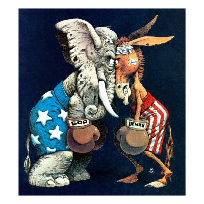 'Democrats vs. Republicans,' July/Aug 1980 Posters