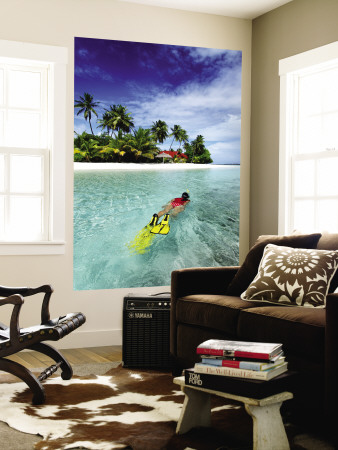 Woman Snorkelling, Kurumba Island, North Male Atoll, Kaafu, Maldives