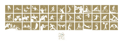 London 2012 Olympics, Gold Pictograms Poster