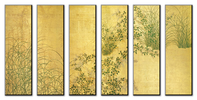 Japanese Autumn Grasses, Six-Fold Screen, Early Edo Period