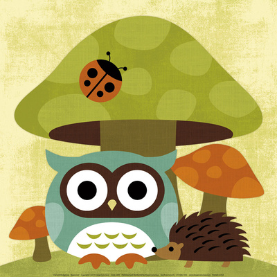 Owl and Hedgehog Art Print