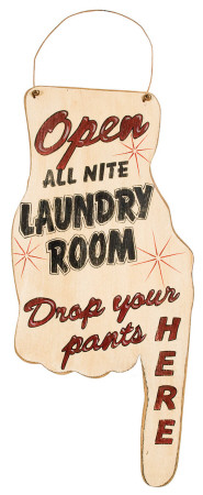 Laundry Room Finger Wood Sign