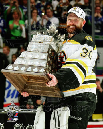 Tim Thomas with the Conn Smythe Trophy Game 7 of the 2011 NHL Stanley Cup Finals(#44) Poster