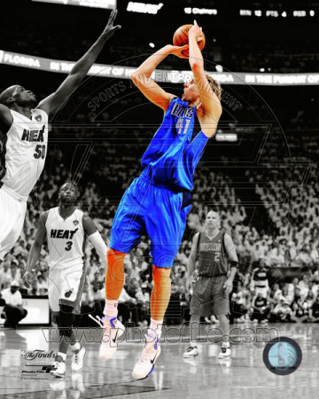 Dirk Nowitzki Game 1 of the 2011 NBA Finals Spotlight Action Poster