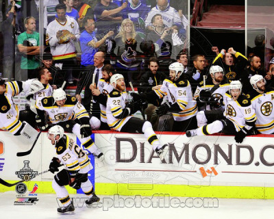 Boston Bruins Bench Celebration Game 7 of the 2011 NHL Stanley Cup Finals(#55) Poster