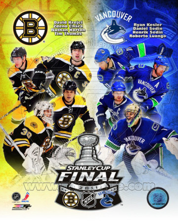 Boston Bruins Vs. Vancouver Canucks Stanley Cup Finals Match-Up Composite Poster