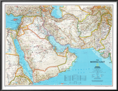 Map of Afghanistan, Pakistan and the Middle East