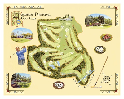 Buy Golf Course Map, Augusta at AllPosters.com