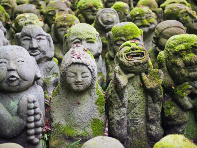 Asia, Japan; Kyoto, Sagano, Arashiyama, Otagi Nenbutsu Dera Temple, Stone Images