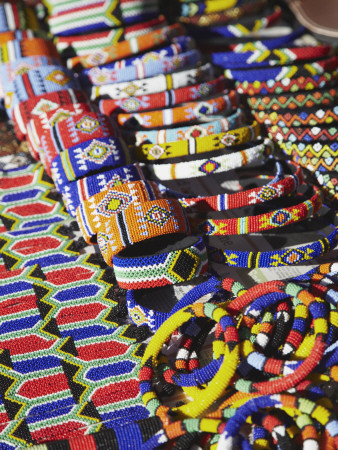 Colourful Traditional African Souvenirs on Beachfront, Durban, Kwazulu-Natal, South Africa