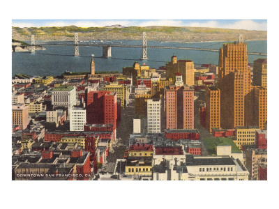 Downtown with Oakland Bay Bridge, San Francisco, California