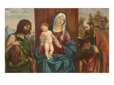John the Baptist, Madonna and Child, St. Luke