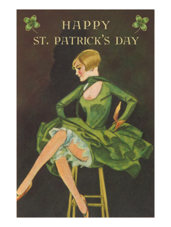 Happy St. Patrick`s Day, Woman Showing Legs