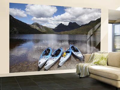 Kayaks, Cradle Mountain and Dove Lake, Lake St Clair National Park, Western Tasmania, Australia