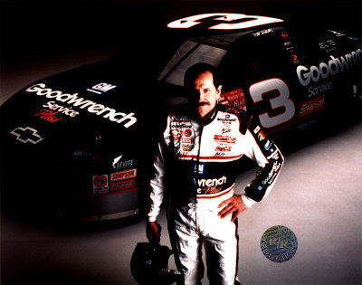 Dale Earnhardt Studio Shot With Car (Horizontal)