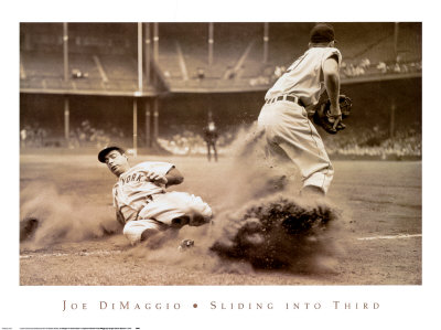 Buy Joe DiMaggio Sliding into Third at AllPosters.com