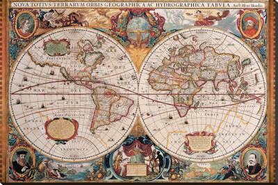 Antique Map, Geographica, Ca. 1630
