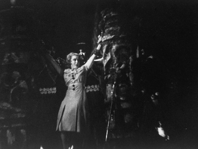 Fay Wray Registering Fright in Scene from Horror Film "King Kong"