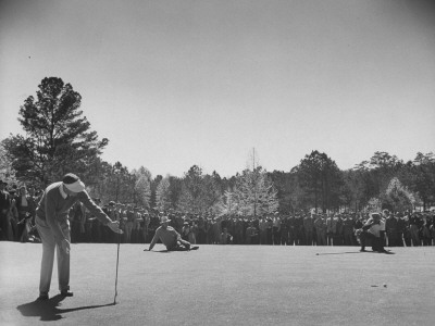 Golfer Byron Nelson Watching His Putt During a Golf Tournament Poster
