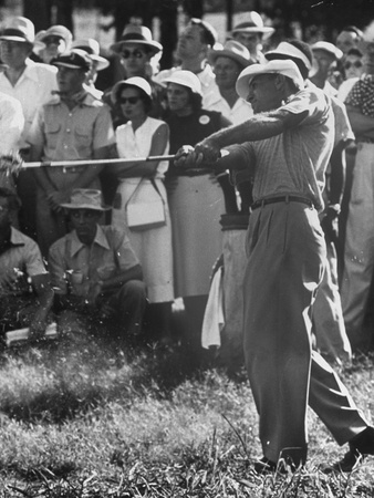Golfer Ben Hogan Getting Himself Out of the Rough, on His Second Shot on the 17th Hole Poster