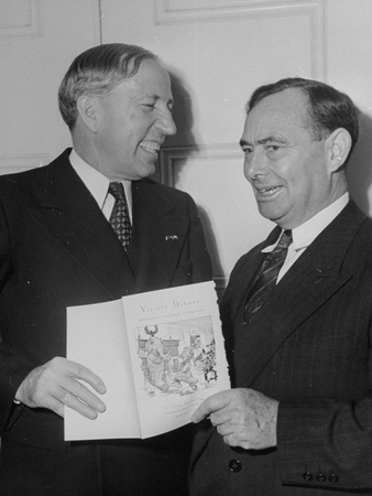 Politician Joseph with Martin Jr. Standing with B. Carroll Reece at a Gop Dinner Party