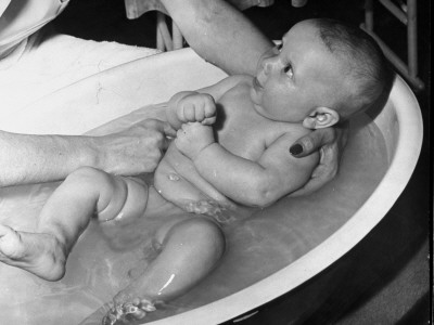 Baby Getting a Bath