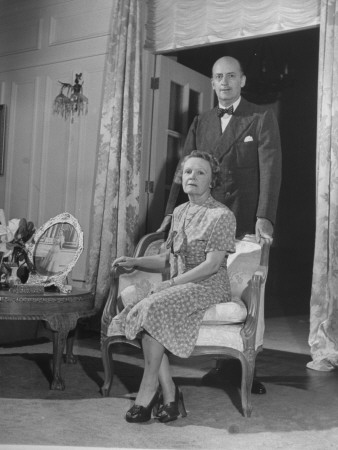 Governor of Hong Kong Sir Alexander Grantham Standing Behind Wife Seated in Chair