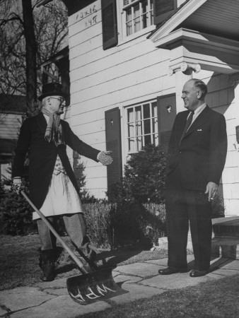 Perry Dunlap Smith Shoveling the Walk at the Home of William B. Watkins