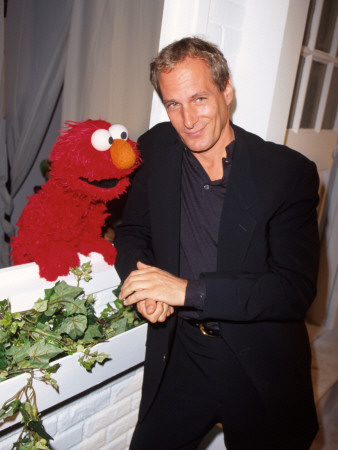 Singer Michael Bolton with "Sesame Street" Television Series Puppet Elmo at Sesame