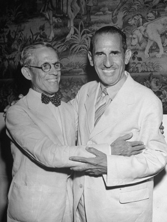 President Candidates Dr. Ramon Grau San Martin and Dr. Raul De Cardenas, Hugging and Smiling