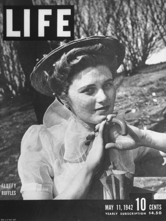Woman Modeling Spring Blouses on Cover of Life Magazine May 11, 1942; Photo by Nina Leen