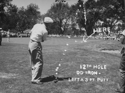 Golfer Byron Nelson Making an Excellent Approach Shot on 12th Hole Poster
