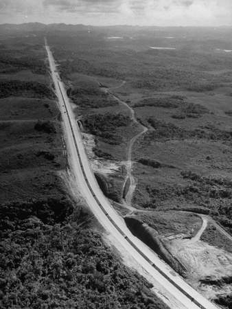 Aerial View of the New Road Running Between Santos and Sao Paulo