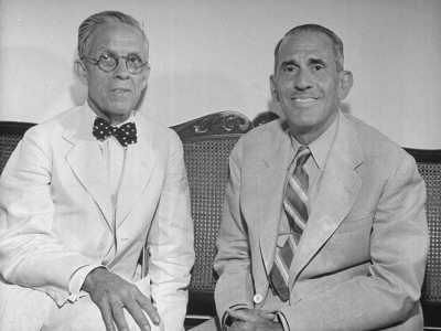 Dr. Ramon Grau San Martin Sitting with Dr. Raul De Cardenas at the Palace