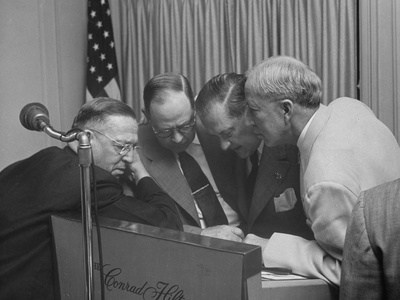 Clarence J. Brown, Guy Gabrielson, Walter Hallanan, B. Carroll Reece Huddle over Strategy